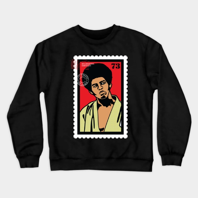 Jim Kelly Hero Stamp Crewneck Sweatshirt by BlackActionTeesOnDemand